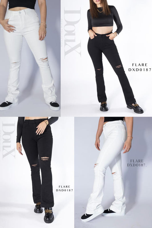 Jeans Flare Blanco